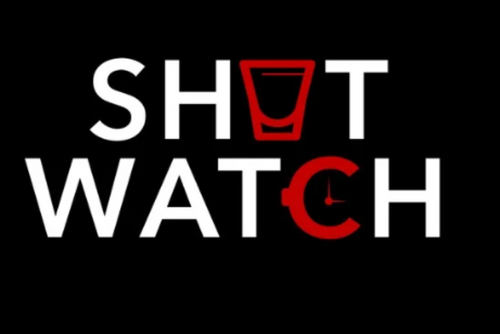 Logo of 'Shot Watch' on a black background